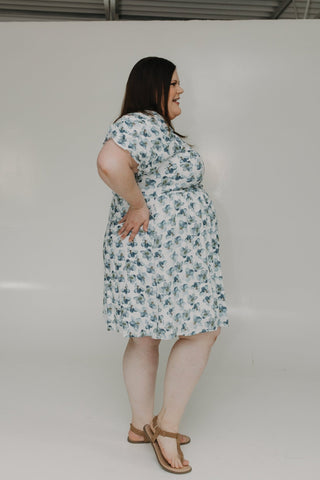 WATERCOLOR FLORAL KNEE LENGTH DRESS - Love Marlow
