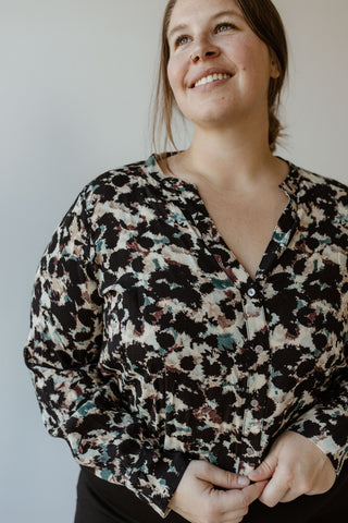 WATERCOLOR PATTERN BUTTON - UP BLOUSE - Love Marlow
