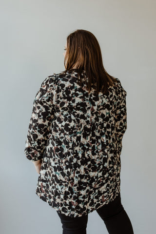 WATERCOLOR PATTERN TUXEDO FRONT BLOUSE - Love Marlow