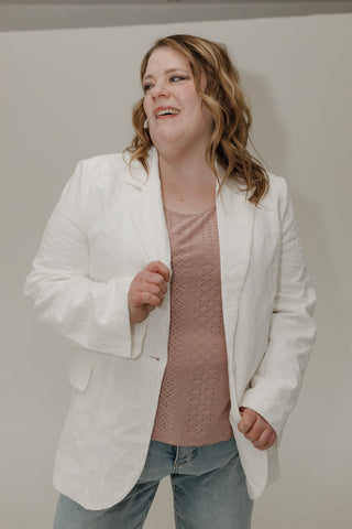 White Lace Blazer – Elegant Statement Layer - Love Marlow