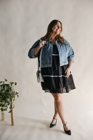 WIDE STRIPE TRAPEZE DRESS - Love Marlow
