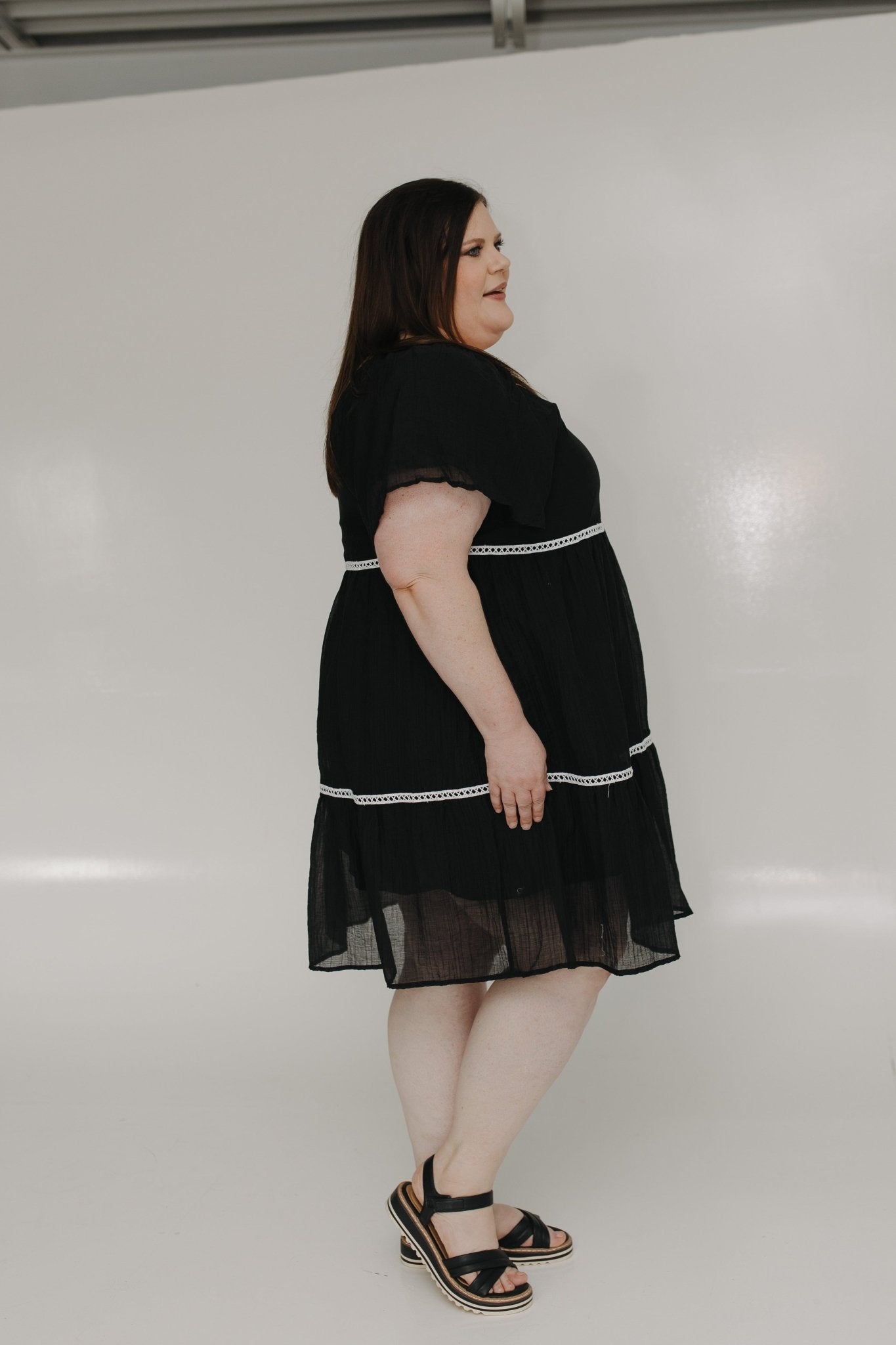 WIDE STRIPE TRAPEZE DRESS - Love Marlow