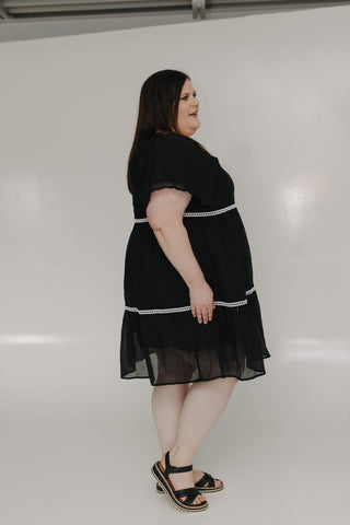 WIDE STRIPE TRAPEZE DRESS - Love Marlow