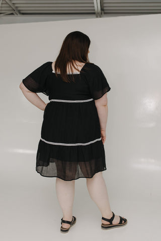 WIDE STRIPE TRAPEZE DRESS - Love Marlow