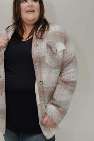 WOODROSE PLAID SHACKET - Love Marlow