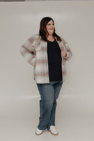 WOODROSE PLAID SHACKET - Love Marlow