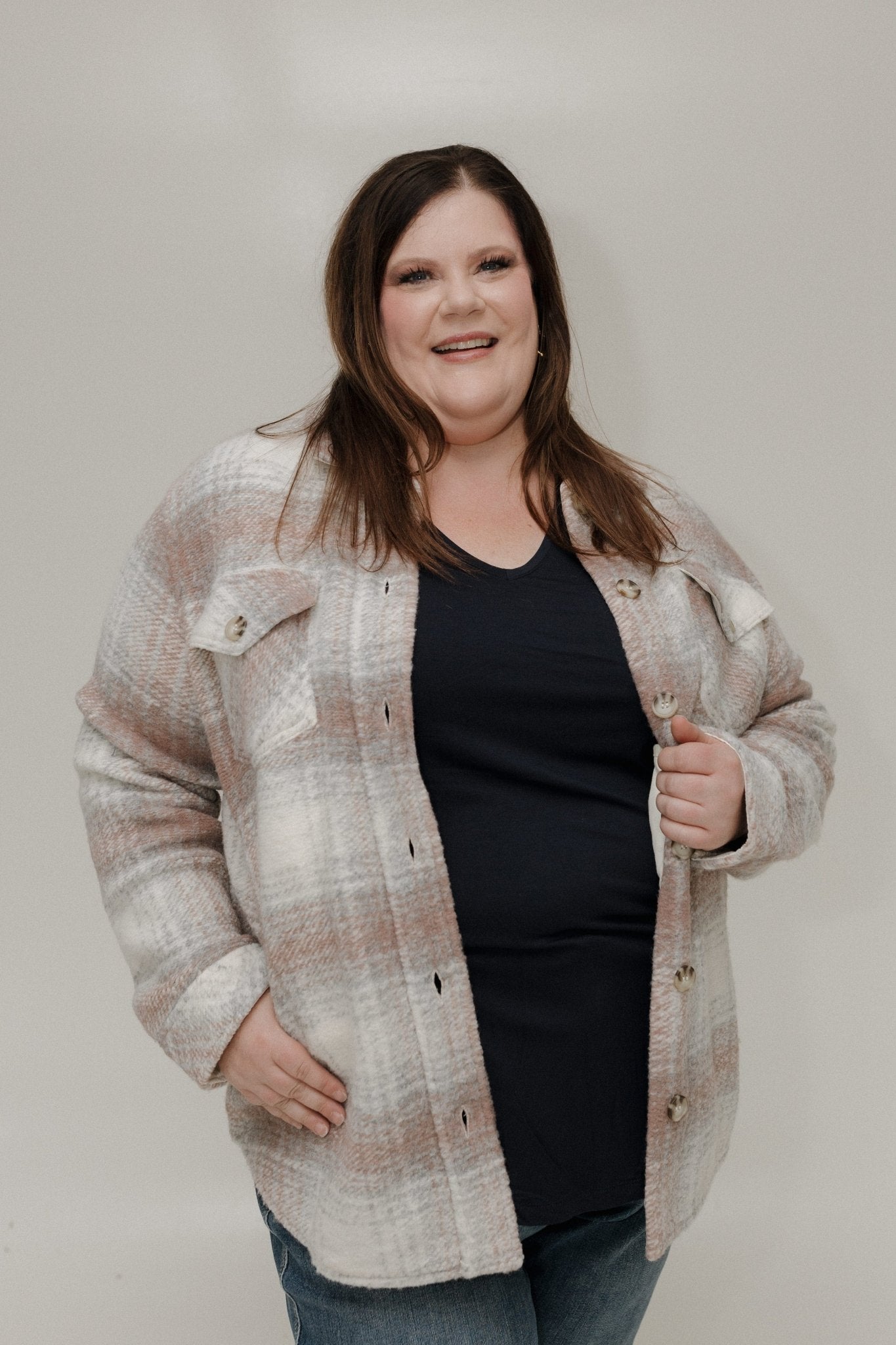 WOODROSE PLAID SHACKET - Love Marlow