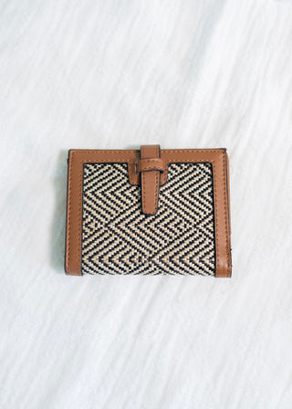 WOVEN ARROW PATTERN WALLET IN BLACK - Love Marlow
