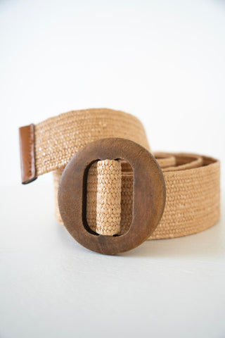 Woven Belt In Light Brown - Love Marlow
