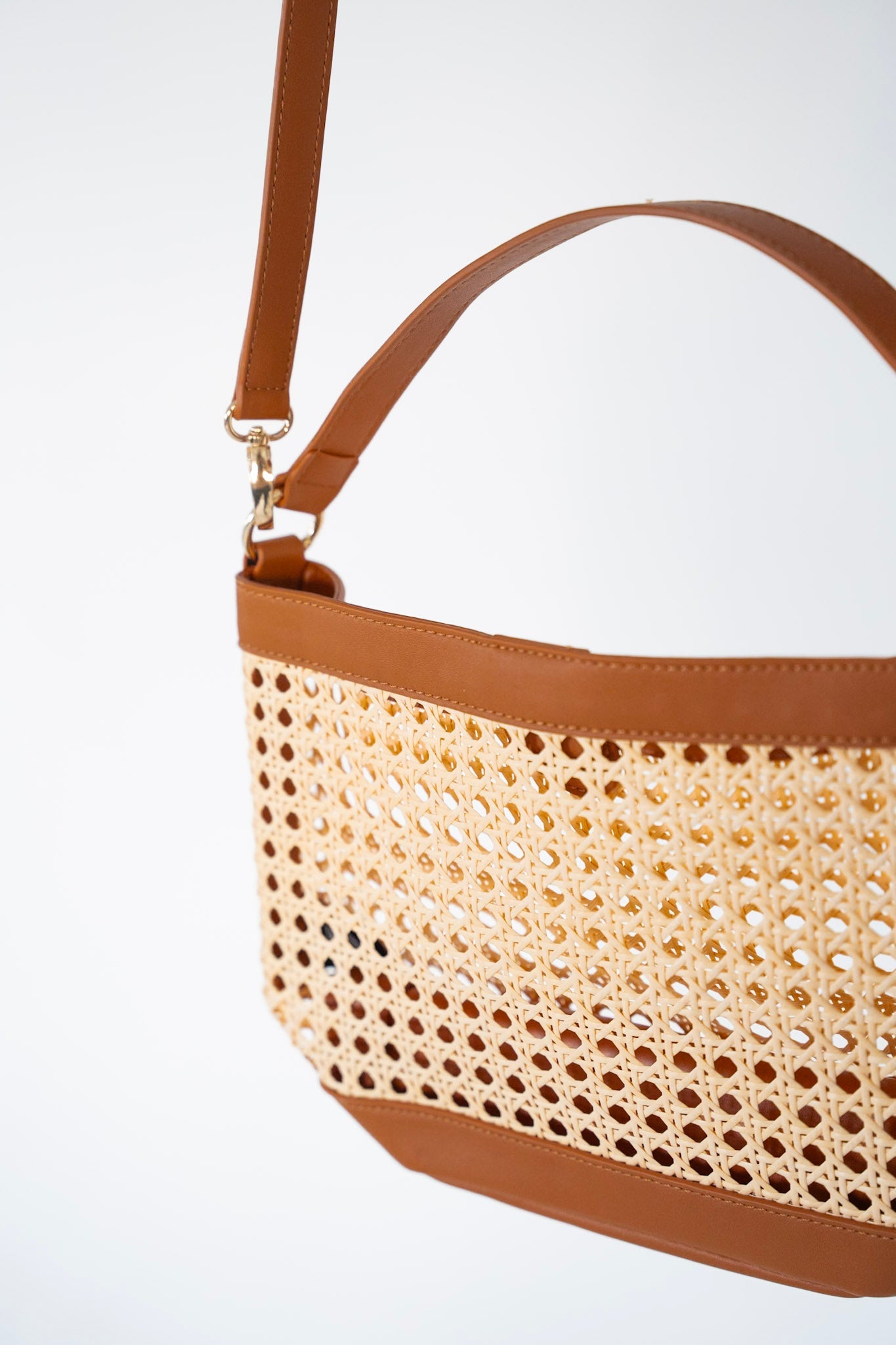 Woven Bucket Bag in Brown - Love Marlow