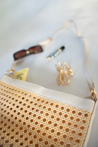 Woven Bucket Bag in Cream - Love Marlow