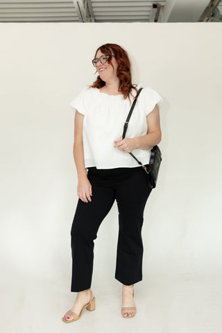 Woven Crinkle Top – Off White - Love Marlow