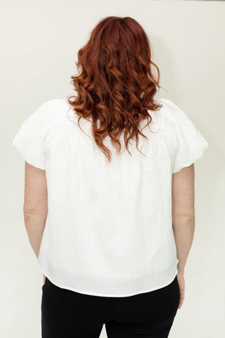Woven Crinkle Top – Off White - Love Marlow