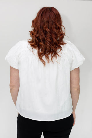 Woven Crinkle Top – Off White - Love Marlow