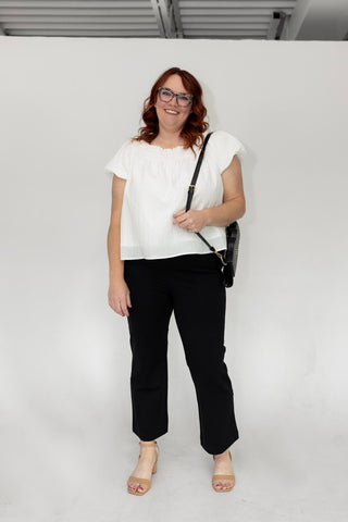 Woven Crinkle Top – Off White - Love Marlow