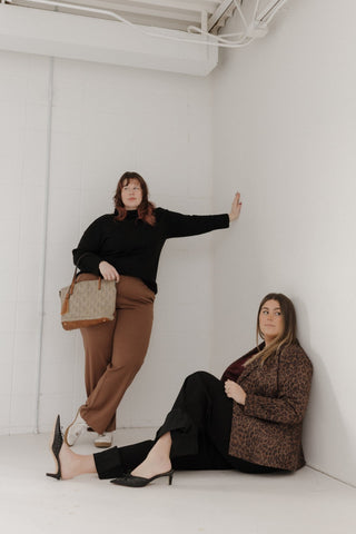 WOVEN DIAMOND PATTERN FABRIC AND FAUX LEATHER PURSE - Love Marlow