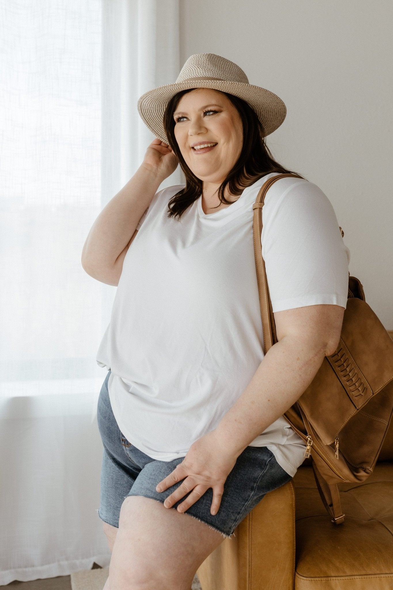 WOVEN FEDORA IN IVORY AND MOCHA BEIGE - Love Marlow