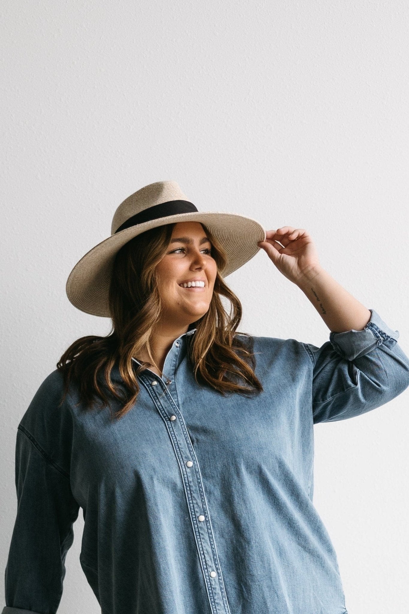 WOVEN FEDORA SUN HAT IN NATURAL AND BLACK - Love Marlow