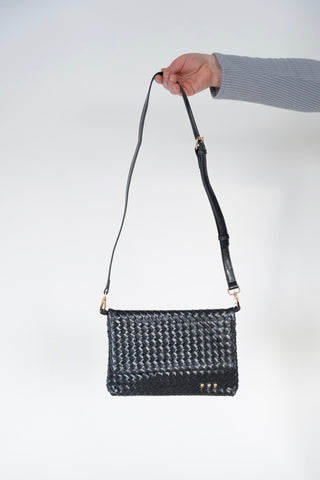 Woven Flap Crossbody – Neutral Woven Vegan Leather Bag - Love Marlow