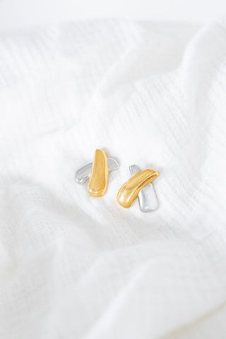 Xia Earrings – Two - Tone Waterproof Statement Earrings - Love Marlow