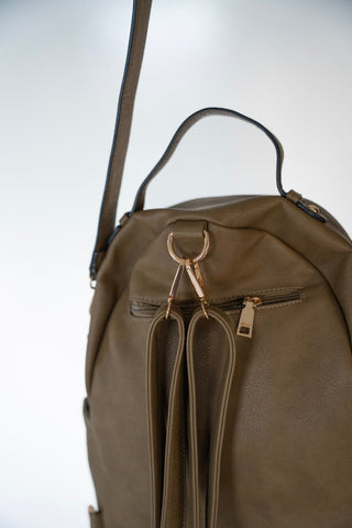 ZIP DETAIL BACKPACK IN OLIVE - Love Marlow