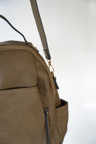 ZIP DETAIL BACKPACK IN OLIVE - Love Marlow