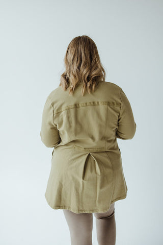 ZIP - UP COWL NECK WITH PLEATED BACK IN BAY LEAF - xL - Love Marlow