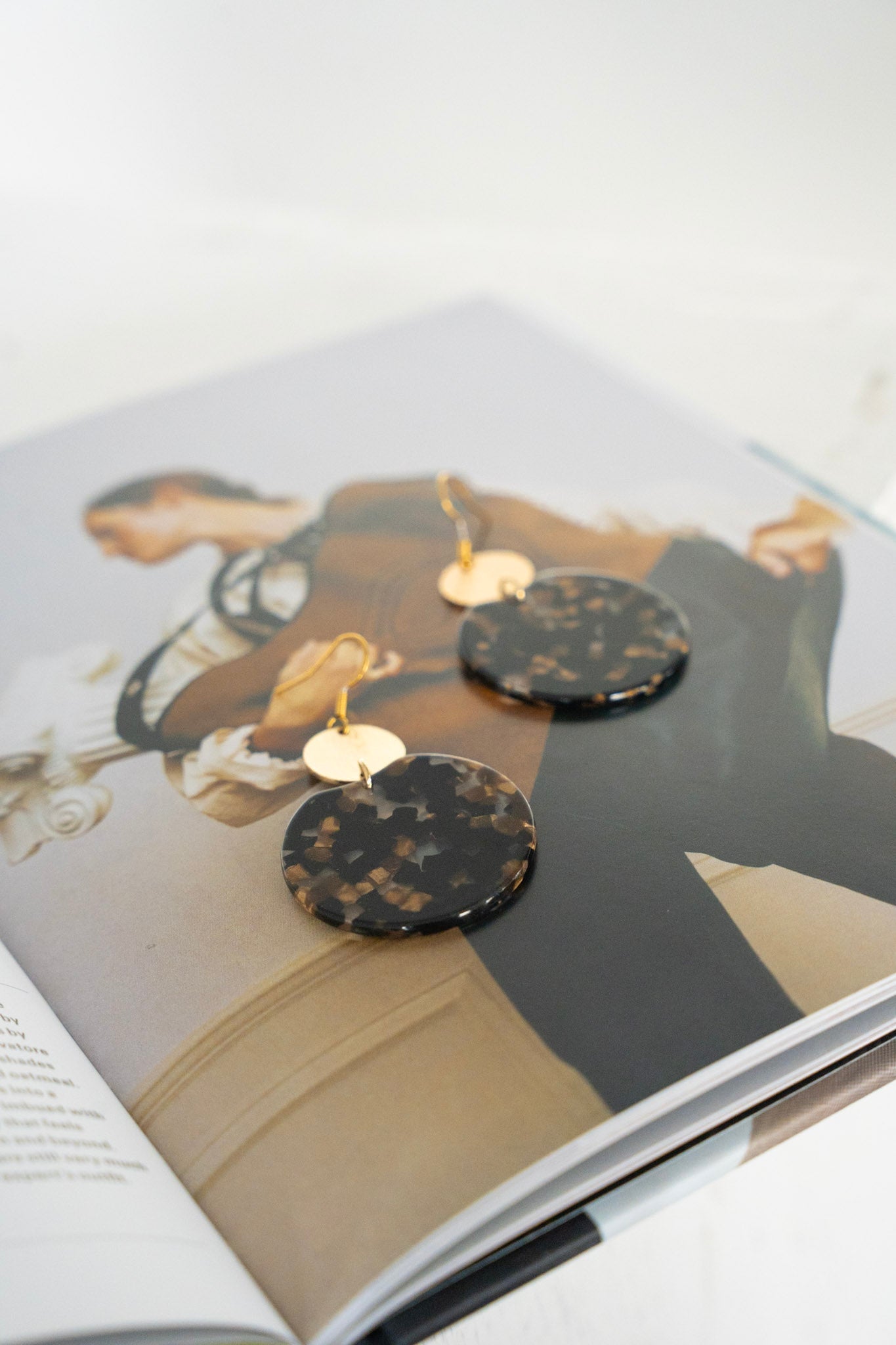 Zoey Earrings in Black and Bronze - Love Marlow