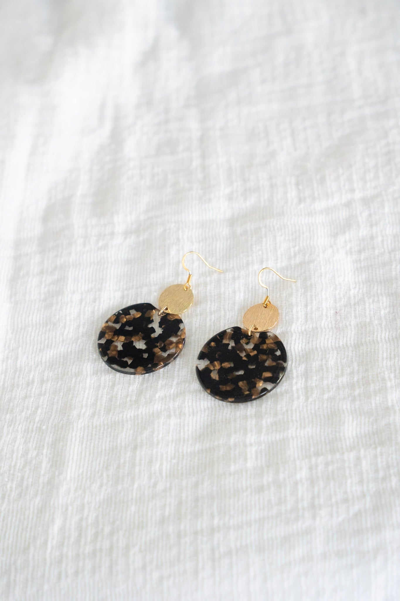 Zoey Earrings in Black and Bronze - Love Marlow