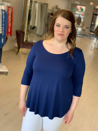 3/4 SLEEVE TEE - NAVY, CASHEW - Love Marlow