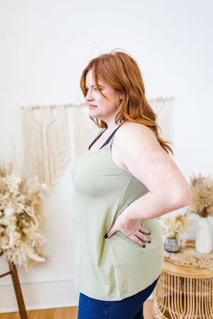 
            
                Load image into Gallery viewer, BASIC LAYERING CAMI IN FADED ARMY
            
        