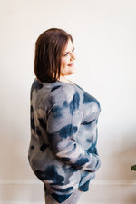 CLASSIC TUNIC SWEATER WITH POCKETS IN DENIM