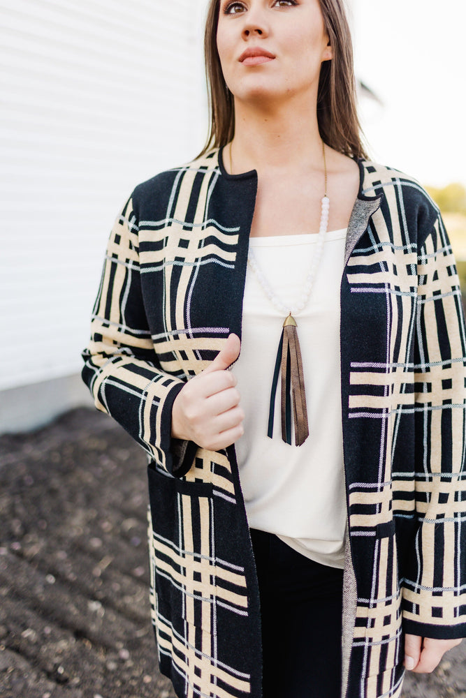
            
                Load image into Gallery viewer, CLASSY PLAID CARDIGAN
            
        