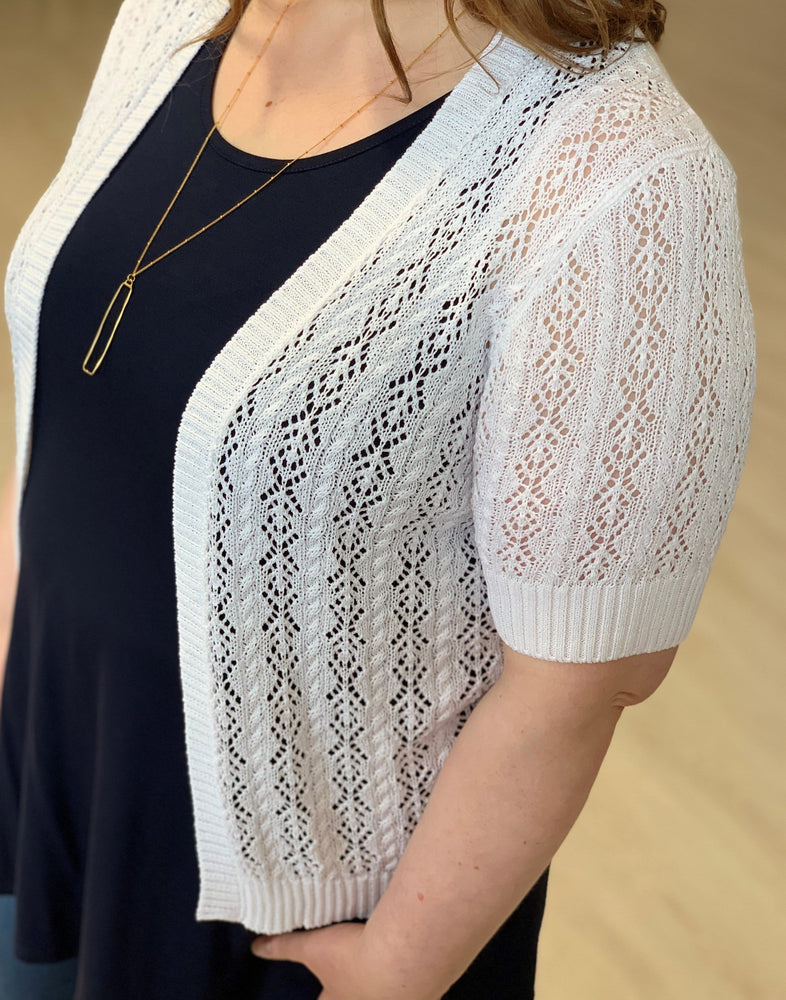 
            
                Load image into Gallery viewer, CROCHET SHORT SLEEVE CARDIGAN
            
        