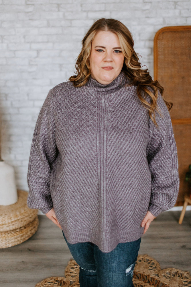 
            
                Load image into Gallery viewer, DRAPE NECK CABLE KNIT SWEATER
            
        