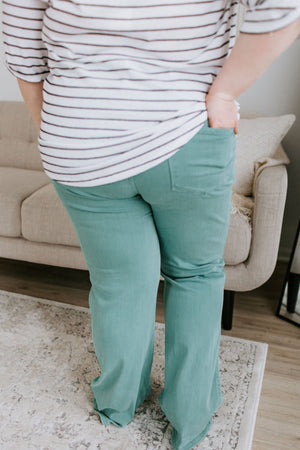 JUDY BLUE HIGH-WAIST 90'S STRAIGHT LEG JEANS IN SEA GREEN