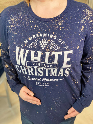 "I'M DREAMING OF A WHITE CHRISTMAS" GRAPHIC TEE IN NAVY