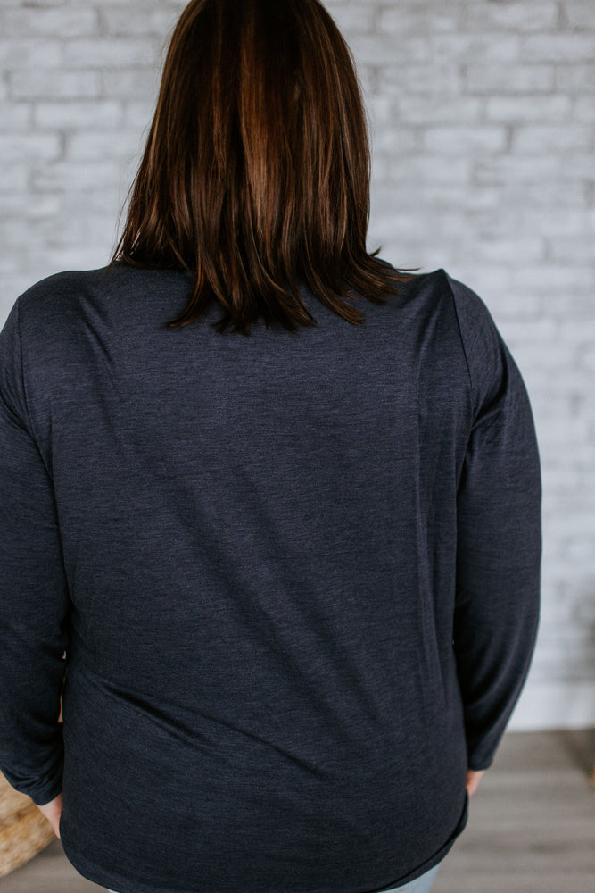 JERSEY KNIT LONG-SLEEVE TURTLENECK IN WASHED NAVY