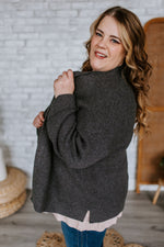 KNIT CARDIGAN WITH ROLLED SLEEVES