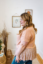 KNIT TEE WITH PEEKABOO HEM