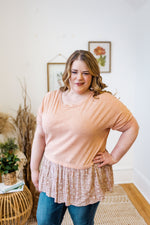 KNIT TEE WITH PEEKABOO HEM