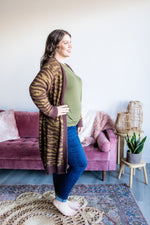 LUXURIOUSLY SOFT ZEBRA DUSTER CARDIGAN