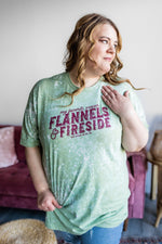 "MY FAVORITE SEASON FLANNELS AND FIRESIDE" GRAPHIC TEE