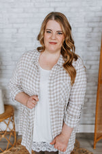 PLAID BUTTON-UP SHIRT IN NEUTRALS