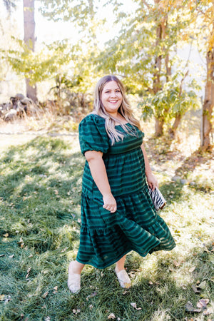 
            
                Load image into Gallery viewer, PLAID DRESS WITH BLOUSON SLEEVE AND TIERED SKIRT
            
        