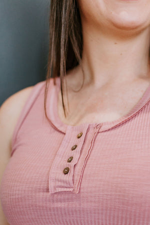 
            
                Load image into Gallery viewer, RIBBED TANK IN BLUSH
            
        