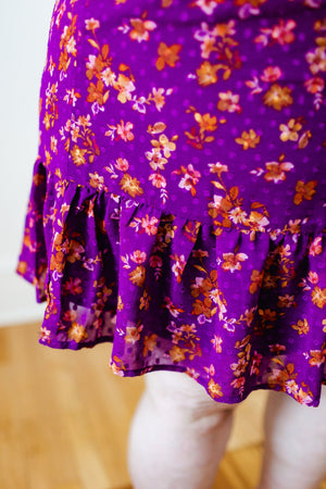 SMOCKED WAIST FLORAL DRESS WITH RUFFLE HEM