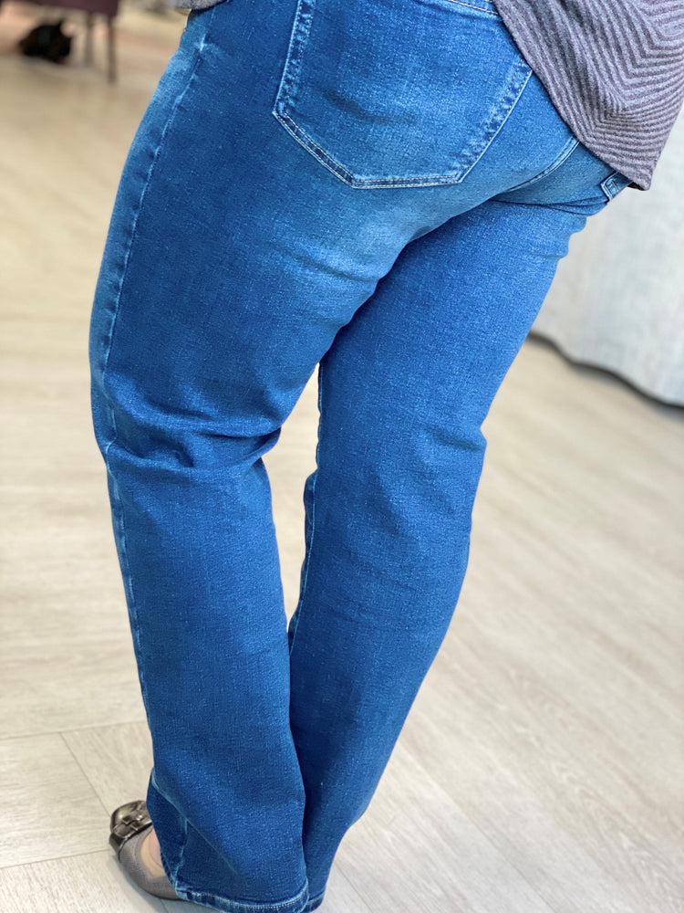 STRAIGHT LEG BUTTON FRONT JEANS