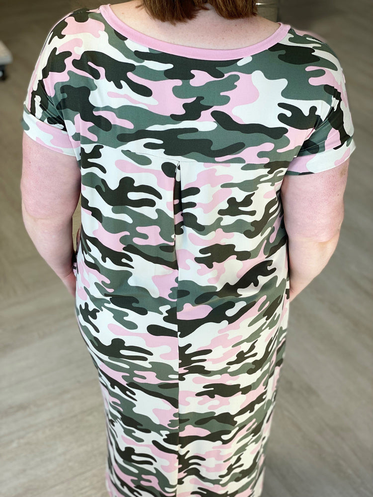 
            
                Load image into Gallery viewer, SUPER SOFT CAMO SHIRT DRESS
            
        