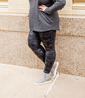 Faux Leather Camo Legging — Wooden Nickel